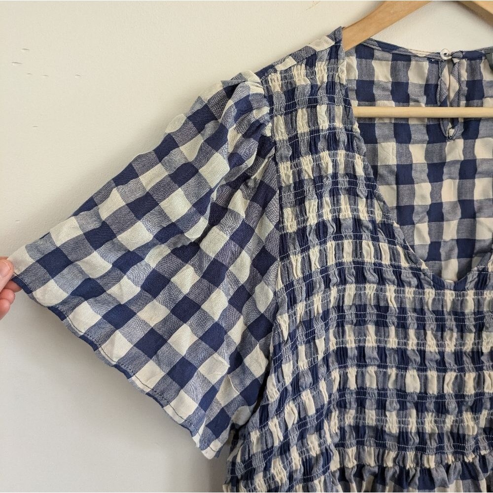 ARULA Blue and White Checkered Blouse - Picture 3 of 7